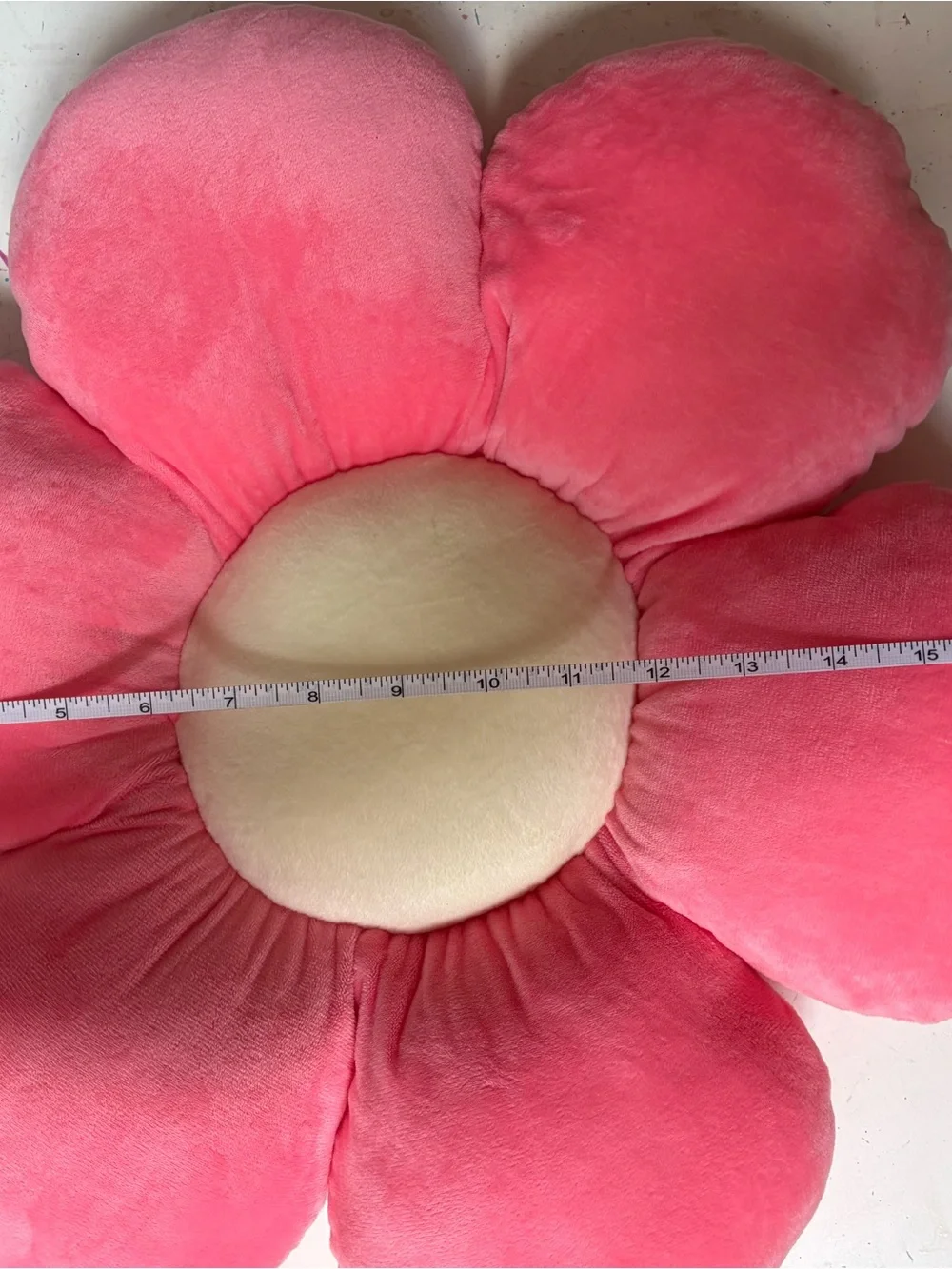 Plush Pink Flower Accent Pillow